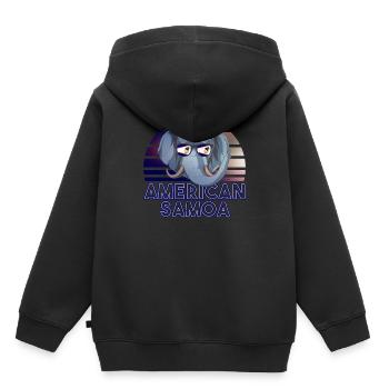 Amerikanisch-Samoa - Kinder Premium Organic Hoodie - Schwarz - Hinten - AI Model Kid Male (0cm)