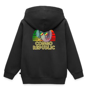 Kongo Republik - Kinder Premium Organic Hoodie - Schwarz - Hinten - AI Model Kid Male (0cm)