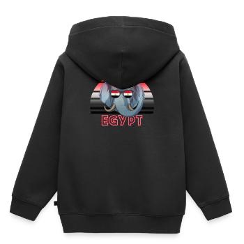 Ägypten - Kinder Premium Organic Hoodie - Schwarz - Hinten - AI Model Kid Male (0cm)