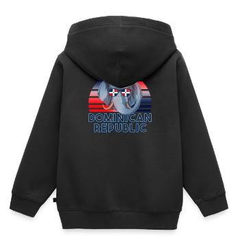 Dominikanische Republik - Kinder Premium Organic Hoodie - Schwarz - Hinten - AI Model Kid Male (0cm)