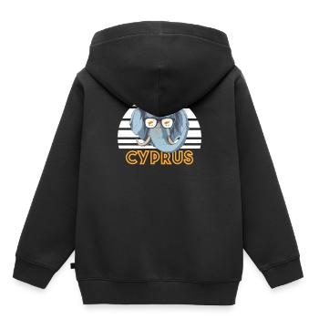 Zypern - Kinder Premium Organic Hoodie - Schwarz - Hinten - AI Model Kid Male (0cm)