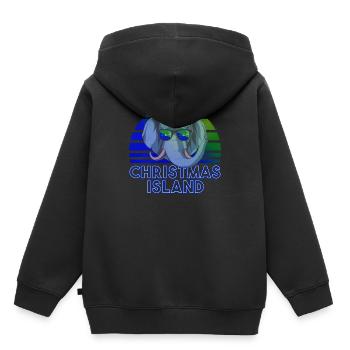 Île Christmas - Sweat Premium à capuche enfant bio - noir - Dos - AI Model Kid Male (0cm)