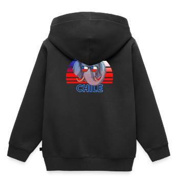 Chile - Kinder Premium Organic Hoodie - Schwarz - Hinten - AI Model Kid Male (0cm)