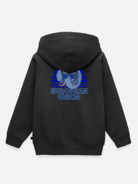 Europäische Union - Kinder Premium Organic Hoodie - Schwarz