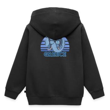 Griechenland - Kinder Premium Organic Hoodie - Schwarz - Hinten - AI Model Kid Male (0cm)