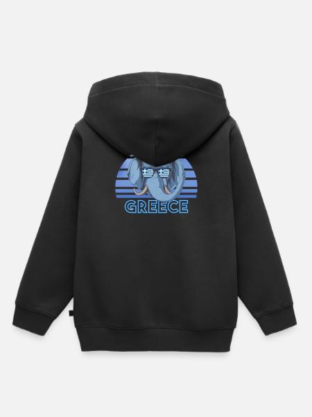 Griechenland - Kinder Premium Organic Hoodie - Schwarz
