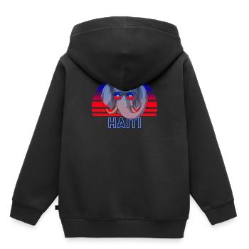 Haïti - Sweat Premium à capuche enfant bio - noir - Dos - AI Model Kid Male (0cm)