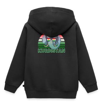 Kurdistan - Kinder Premium Organic Hoodie - Schwarz - Hinten - AI Model Kid Male (0cm)
