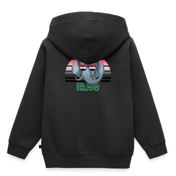 Irak - Sweat Premium à capuche enfant bio - noir - Dos - AI Model Kid Male (0cm)