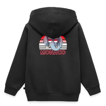 Monaco - Kids Premium Organic Hoodie - black - Back - AI Model Kid Male (0cm)