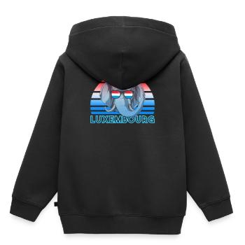 Luxemburg - Kinder Premium Organic Hoodie - Schwarz - Hinten - AI Model Kid Male (0cm)