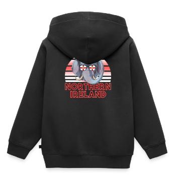 Irlande du Nord - Sweat Premium à capuche enfant bio - noir - Dos - AI Model Kid Male (0cm)