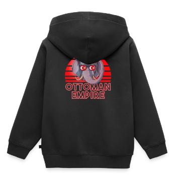 Empire ottoman - Sweat Premium à capuche enfant bio - noir - Dos - AI Model Kid Male (0cm)
