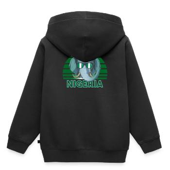 Nigeria - Kids Premium Organic Hoodie - black - Back - AI Model Kid Male (0cm)