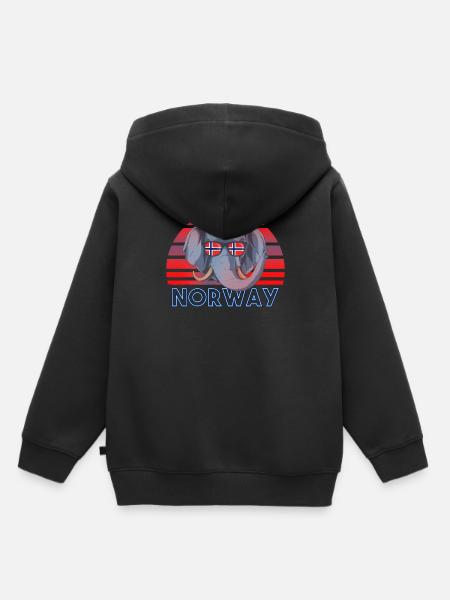Norwegen - Kinder Premium Organic Hoodie - Schwarz