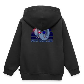 Neuseeland - Kinder Premium Organic Hoodie - Schwarz - Hinten - AI Model Kid Male (0cm)