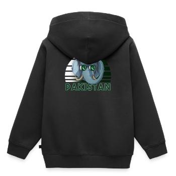 Pakistan - Sweat Premium à capuche enfant bio - noir - Dos - AI Model Kid Male (0cm)