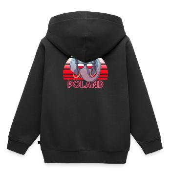 Polen - Kinder Premium Organic Hoodie - Schwarz - Hinten - AI Model Kid Male (0cm)