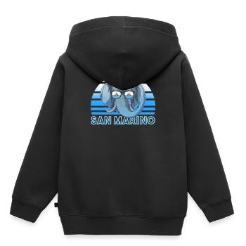 San Marino - Kinder Premium Organic Hoodie - Schwarz - Hinten - AI Model Kid Male (0cm)