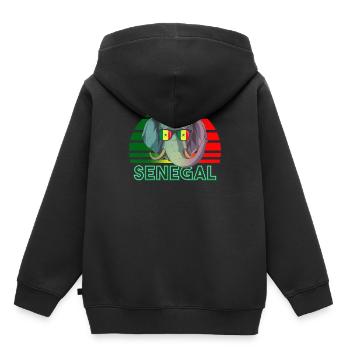 Sénégal - Sweat Premium à capuche enfant bio - noir - Dos - AI Model Kid Male (0cm)