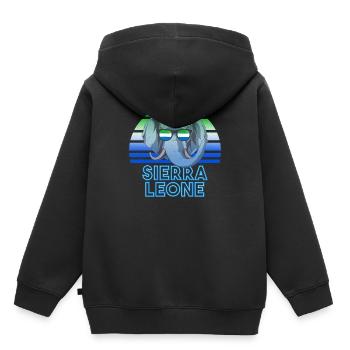 Sierra Leone - Kids Premium Organic Hoodie - black - Back - AI Model Kid Male (0cm)