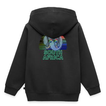 South Africa - Kids Premium Organic Hoodie - black - Back - AI Model Kid Male (0cm)