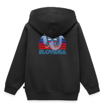 Slowenien - Kinder Premium Organic Hoodie - Schwarz - Hinten - AI Model Kid Male (0cm)