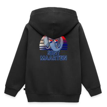 Sint Maarten - Kinder Premium Organic Hoodie - Schwarz - Hinten - AI Model Kid Male (0cm)