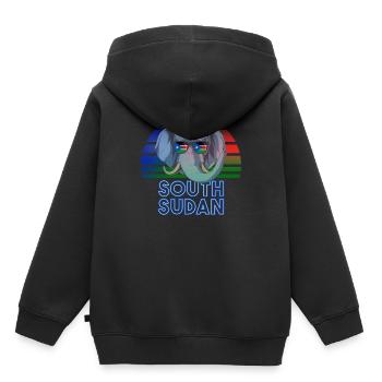 South Sudan - Kids Premium Organic Hoodie - black - Back - AI Model Kid Male (0cm)