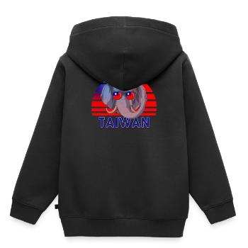 Taïwan - Sweat Premium à capuche enfant bio - noir - Dos - AI Model Kid Male (0cm)