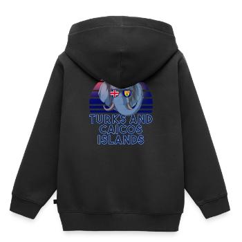 Turks und Caicosinseln - Kinder Premium Organic Hoodie - Schwarz - Hinten - AI Model Kid Male (0cm)