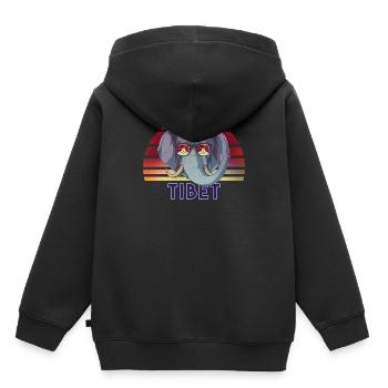 Tibet - Sweat Premium à capuche enfant bio - noir - Dos - AI Model Kid Male (0cm)