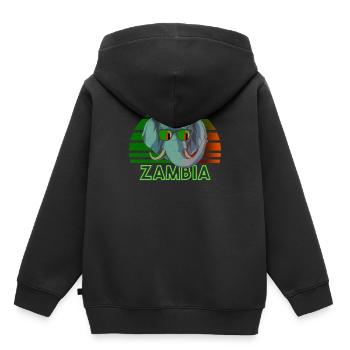 Sambia - Kinder Premium Organic Hoodie - Schwarz - Hinten - AI Model Kid Male (0cm)