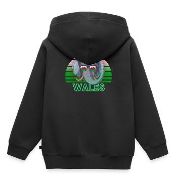 Pays de Galles - Sweat Premium à capuche enfant bio - noir - Dos - AI Model Kid Male (0cm)