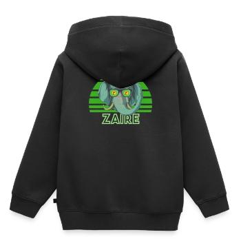 Zaire - Kinder Premium Organic Hoodie - Schwarz - Hinten - AI Model Kid Male (0cm)