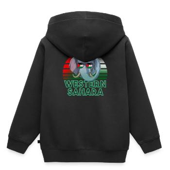 Sahara occidental - Sweat Premium à capuche enfant bio - noir - Dos - AI Model Kid Male (0cm)