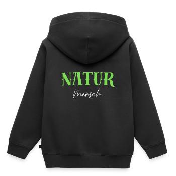 Nature Personnes Responsabilité environnementale Vivre de manière durable - Sweat Premium à capuche enfant bio - noir - Dos - AI Model Kid Male (0cm)