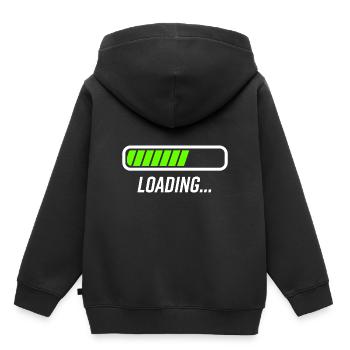 Ladebalken - Kinder Premium Organic Hoodie - Schwarz - Hinten - AI Model Kid Male (0cm)