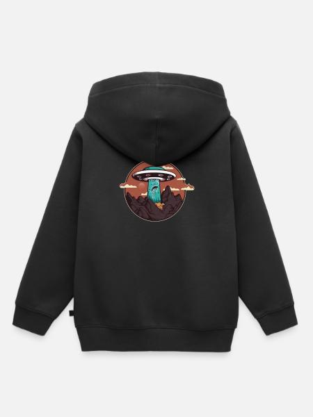 Weinlese-UFO-Raumschiff-Alien Abduction - Kinder Premium Organic Hoodie - Schwarz