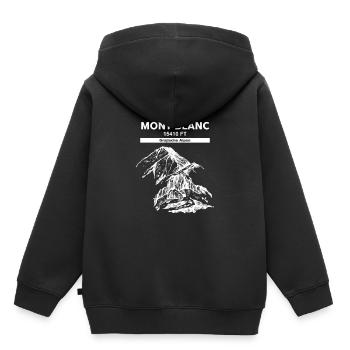 Mont Blanc-Alpen-weißer Berg 15410 FT schneebedeckt - Kinder Premium Organic Hoodie - Schwarz - Hinten - AI Model Kid Male (0cm)