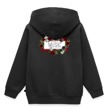 Un jour sans musique est un jour perdu - Sweat Premium à capuche enfant bio - noir - Dos - AI Model Kid Male (0cm)