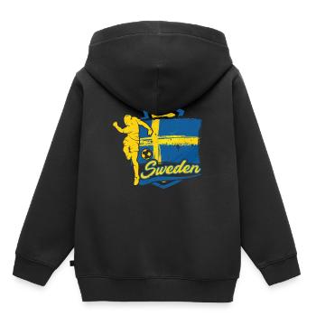 Suède Suédois Football suédois - Sweat Premium à capuche enfant bio - noir - Dos - AI Model Kid Male (0cm)