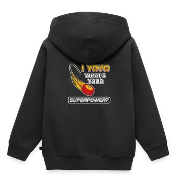 Jouet professionnel jouet jeu de cordes passe-temps - Sweat Premium à capuche enfant bio - noir - Dos - AI Model Kid Male (0cm)