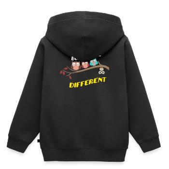 Né pour être différent Journée mondiale de sensibilisation à l'autisme - Sweat Premium à capuche enfant bio - noir - Dos - AI Model Kid Male (0cm)