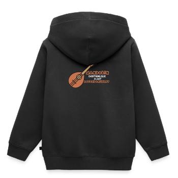 Mandoline Laute Streichinstrumente Musiker Musik - Kinder Premium Organic Hoodie - Schwarz - Hinten - AI Model Kid Male (0cm)