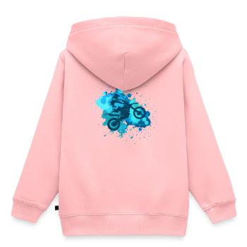 Motocross Splatter Dirt Bike Riders Racing - Sweat Premium à capuche enfant bio - rose - Dos - AI Model Kid Female (0cm)