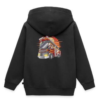 Feuerwehrauto Feuerwehrmann Feuerwehrmann Feuerwehrmann - Kinder Premium Organic Hoodie - Schwarz - Hinten - AI Model Kid Male (0cm)