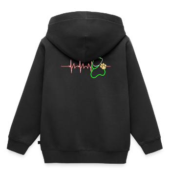 Vétérinaire vétérinaire vétérinaire vétérinaire - Sweat Premium à capuche enfant bio - noir - Dos - AI Model Kid Male (0cm)