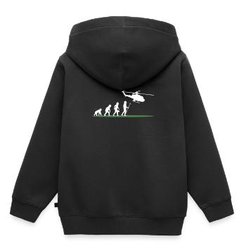 Hubschrauber Hubschrauber Hubschrauberlandeplatz - Kinder Premium Organic Hoodie - Schwarz - Hinten - AI Model Kid Male (0cm)