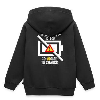 Drôle Anti Social Introverti Introversion Social - Sweat Premium à capuche enfant bio - noir - Dos - AI Model Kid Male (0cm)